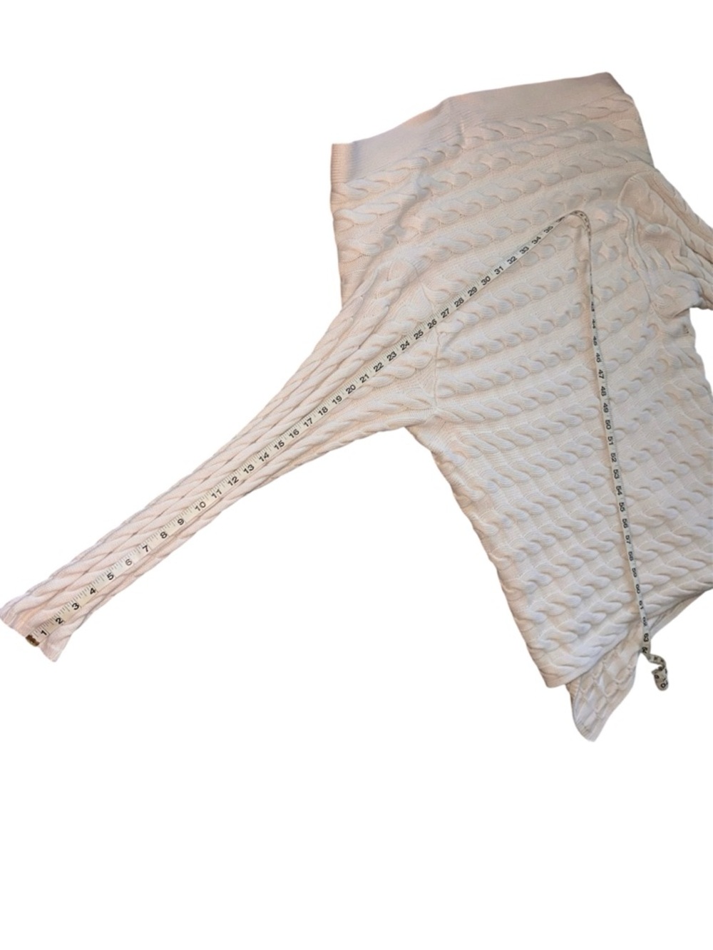 Cable Knit Cotton Blend Shawl Cardigan Sweater Asymmetrical One Size Med to 2x - Picture 3 of 16